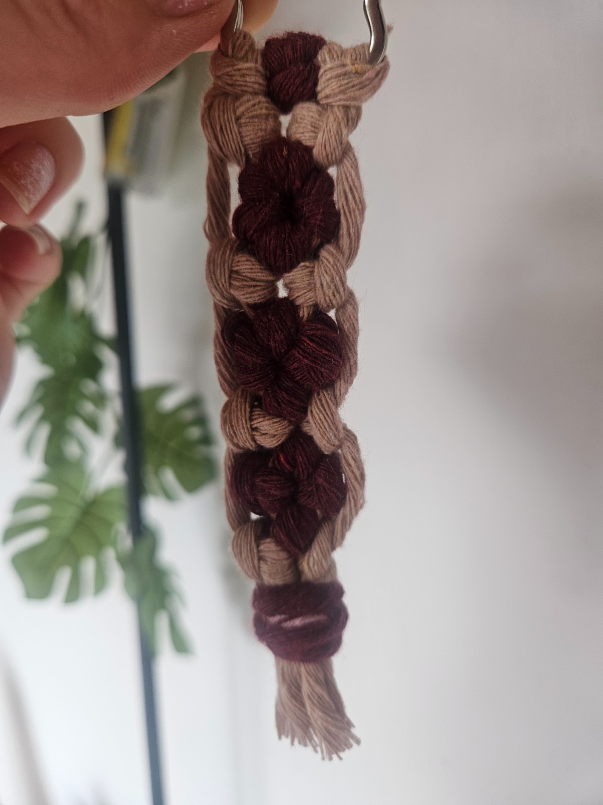 Macrame flower keychain