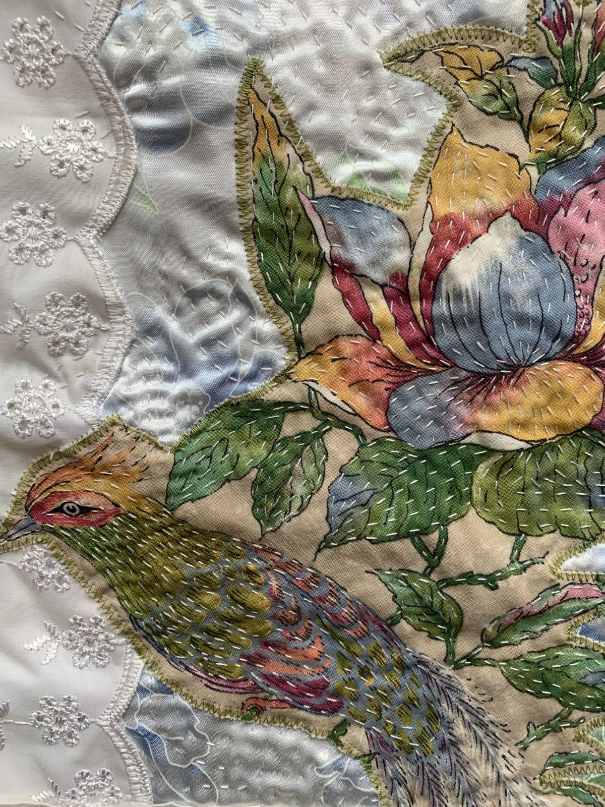 Mooi wandkleed met vintage vogel stof