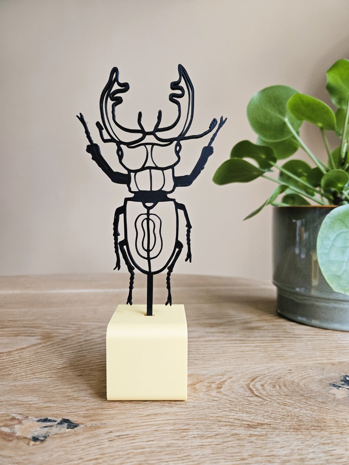 3D geprinte muurdecoratie 'het Vliegend Hert'