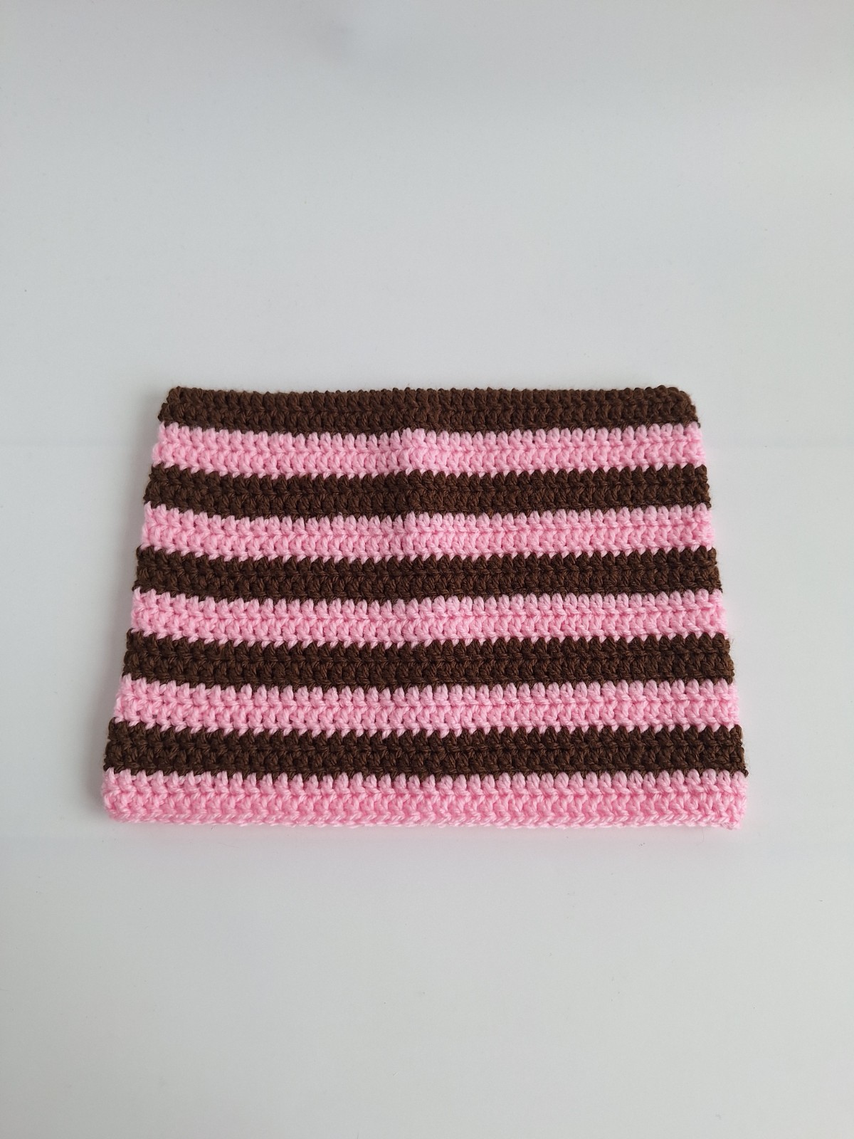 Gehaakte muts | Bruin en lichtroze - 99236 Gehaakte muts | Bruin en lichtroze