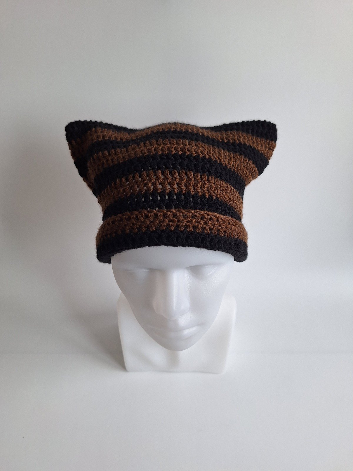 Gehaakte muts | Zwart en bruin - 99280 Gehaakte muts | Zwart en bruin