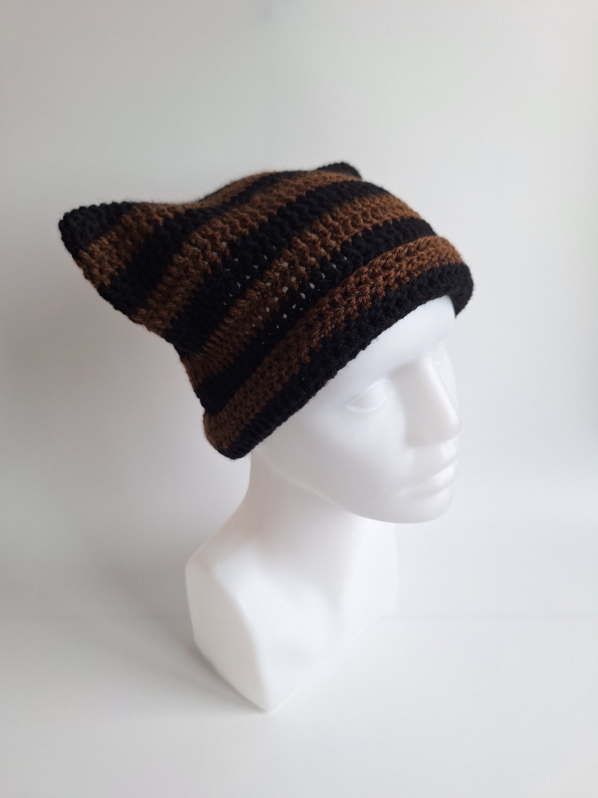 Gehaakte muts | Zwart en bruin - 99282 Gehaakte muts | Zwart en bruin