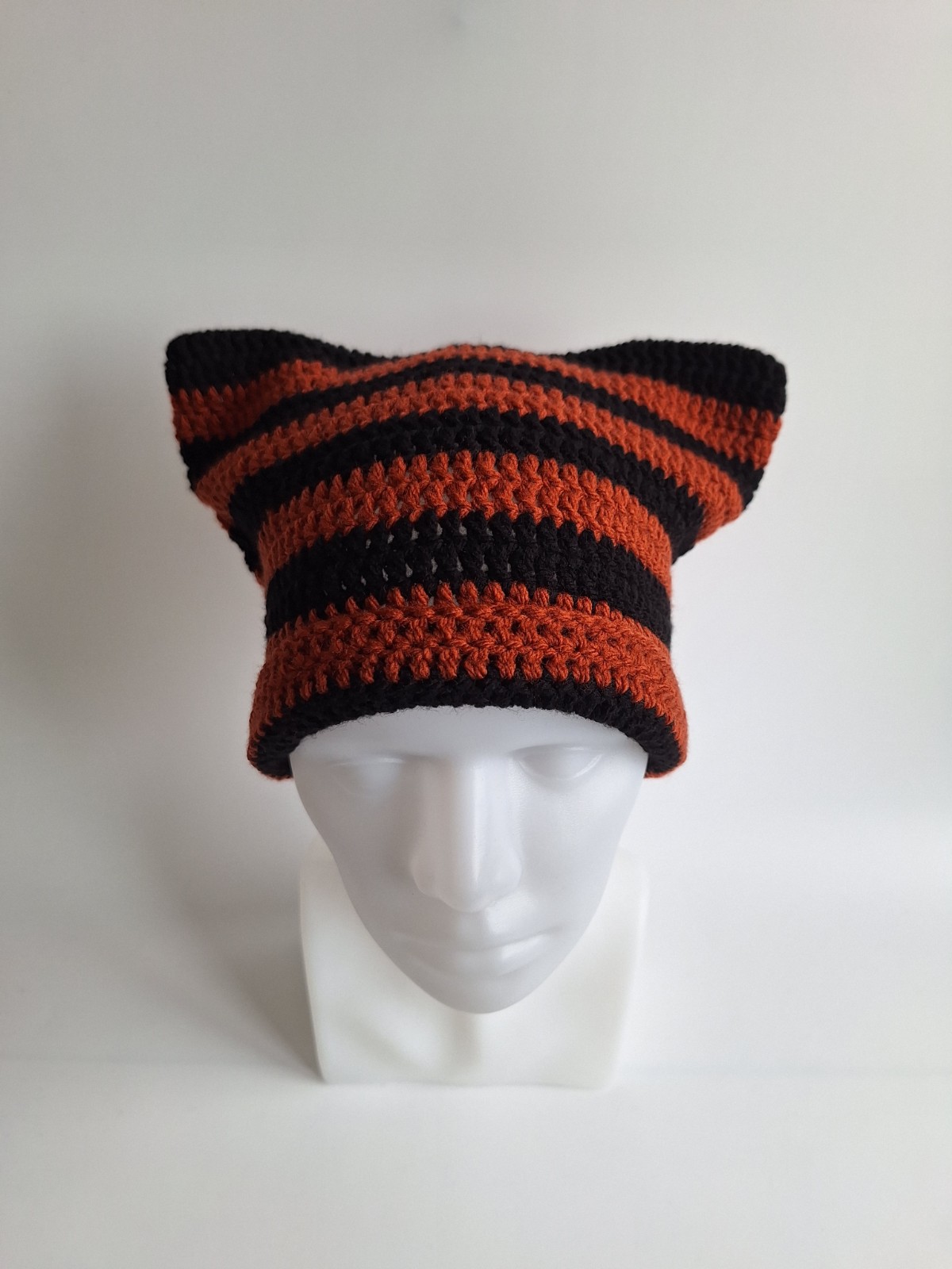Gehaakte muts | Zwart en roest - 99304 Gehaakte muts | Zwart en roest