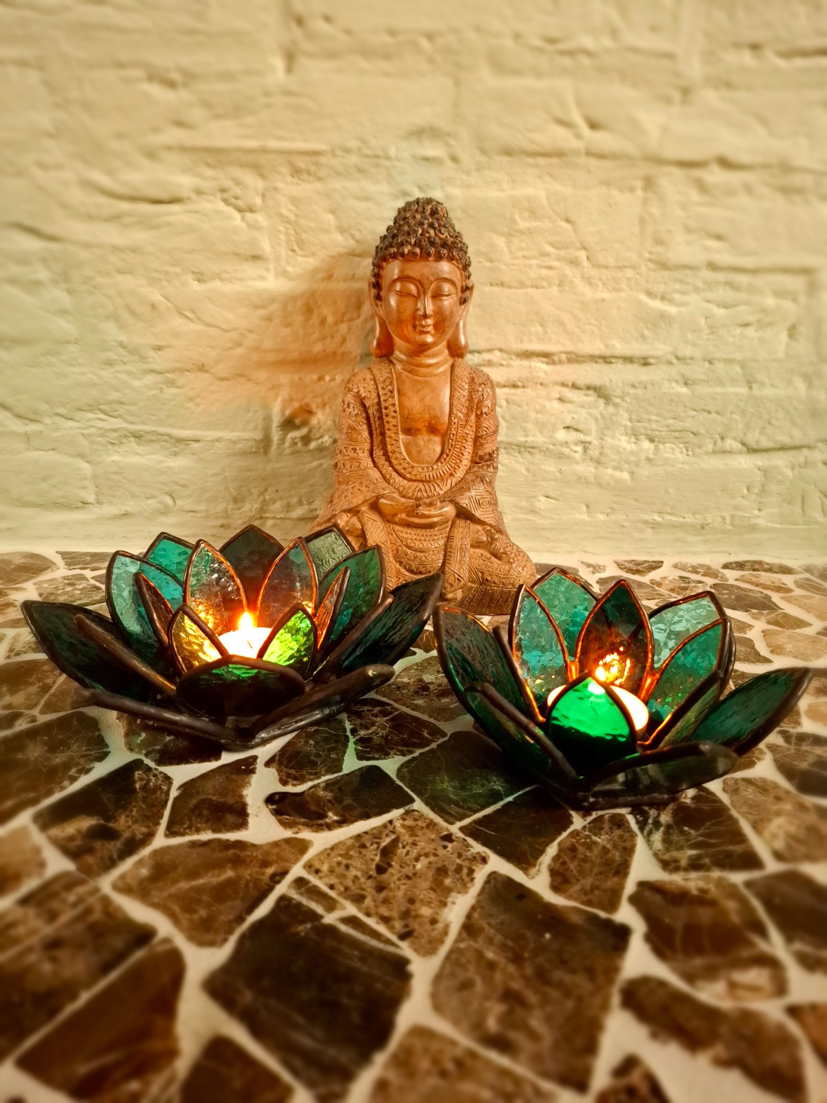 Grote glas in lood lotus "Aurora" - 98911 Grote glas in lood lotus "Aurora"