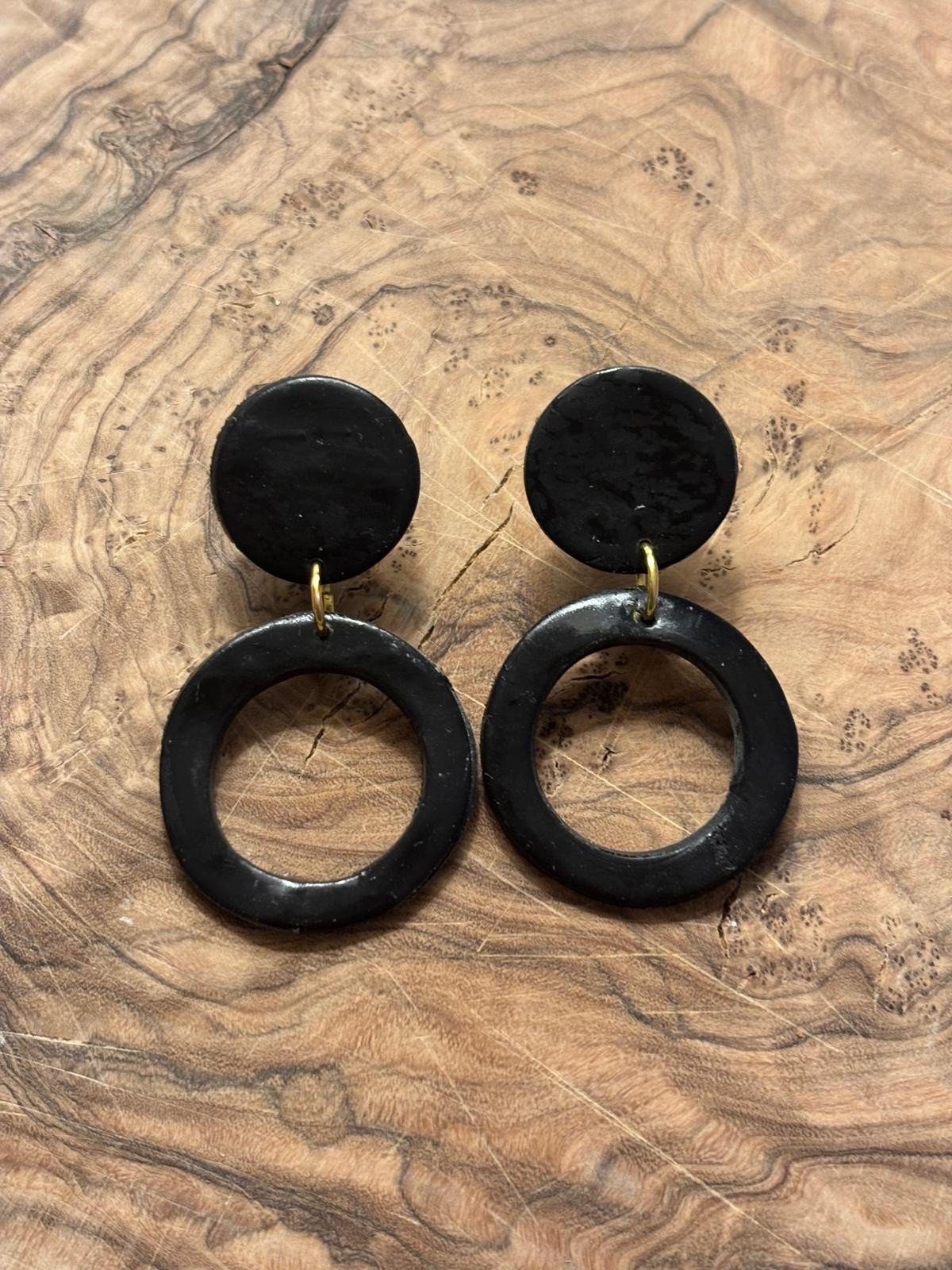 Oorbellen - zwart (rond) - 99989 Oorbellen - zwart (rond)