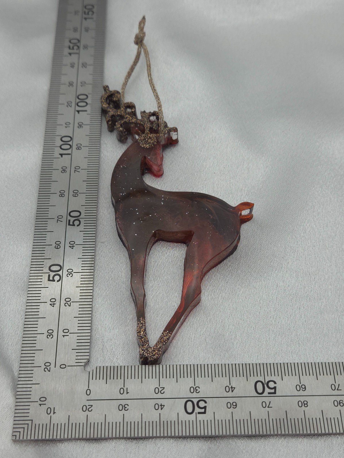 Set van 4 handgemaakte kersthangers - rendieren - ornament voor in de kerstboom