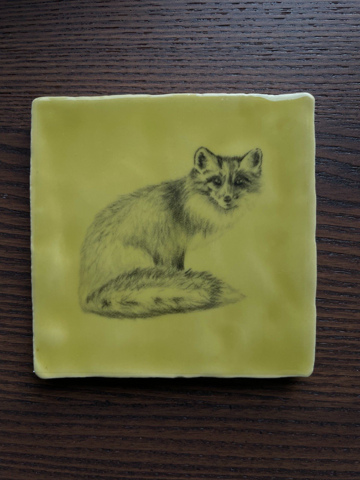 Tegeltje geel - Vosje potlood