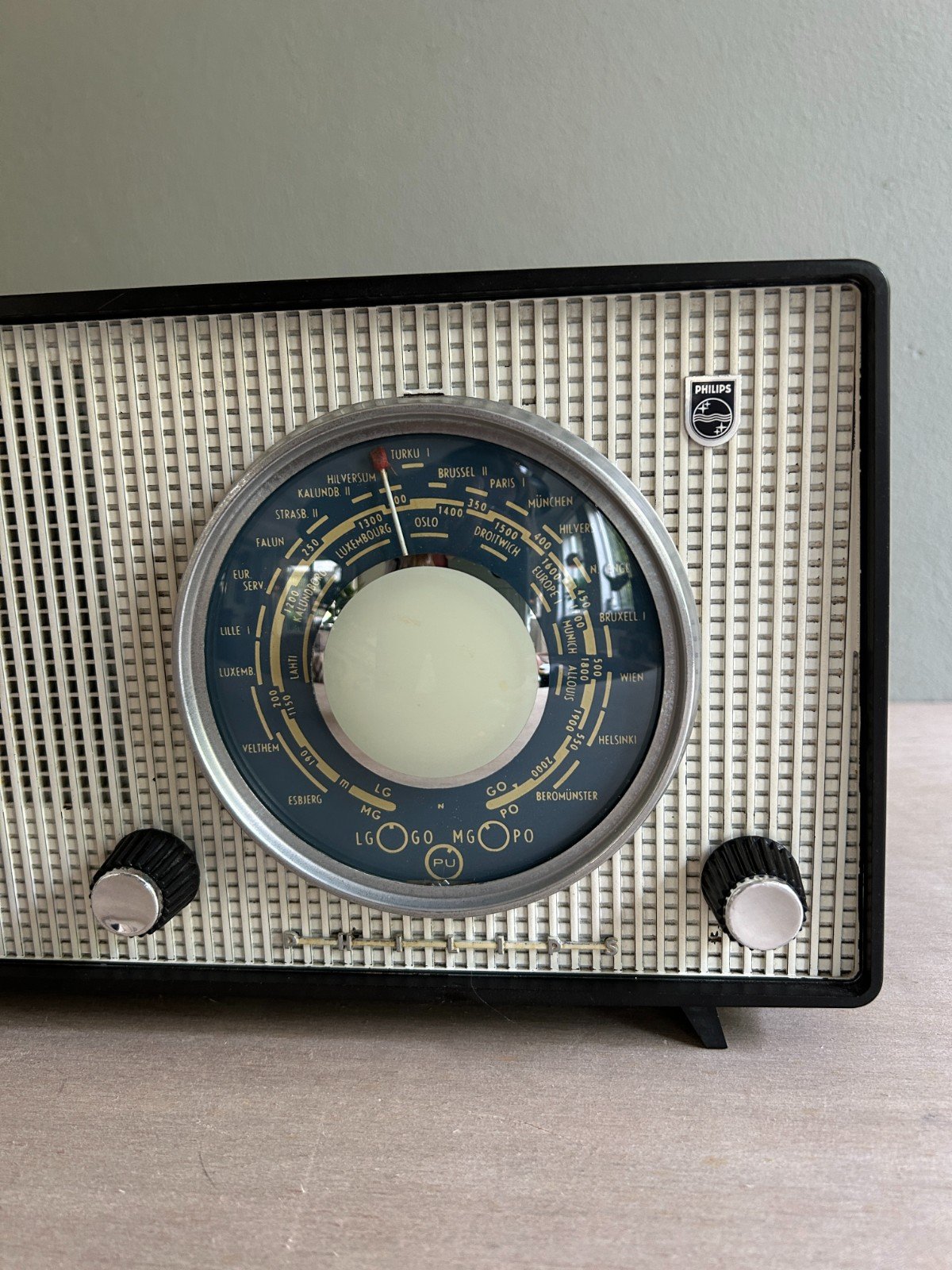 Vintage bluetooth radio  Philips 1956 zwart blauw - 98109 Vintage bluetooth radio  Philips 1956 zwart blauw
