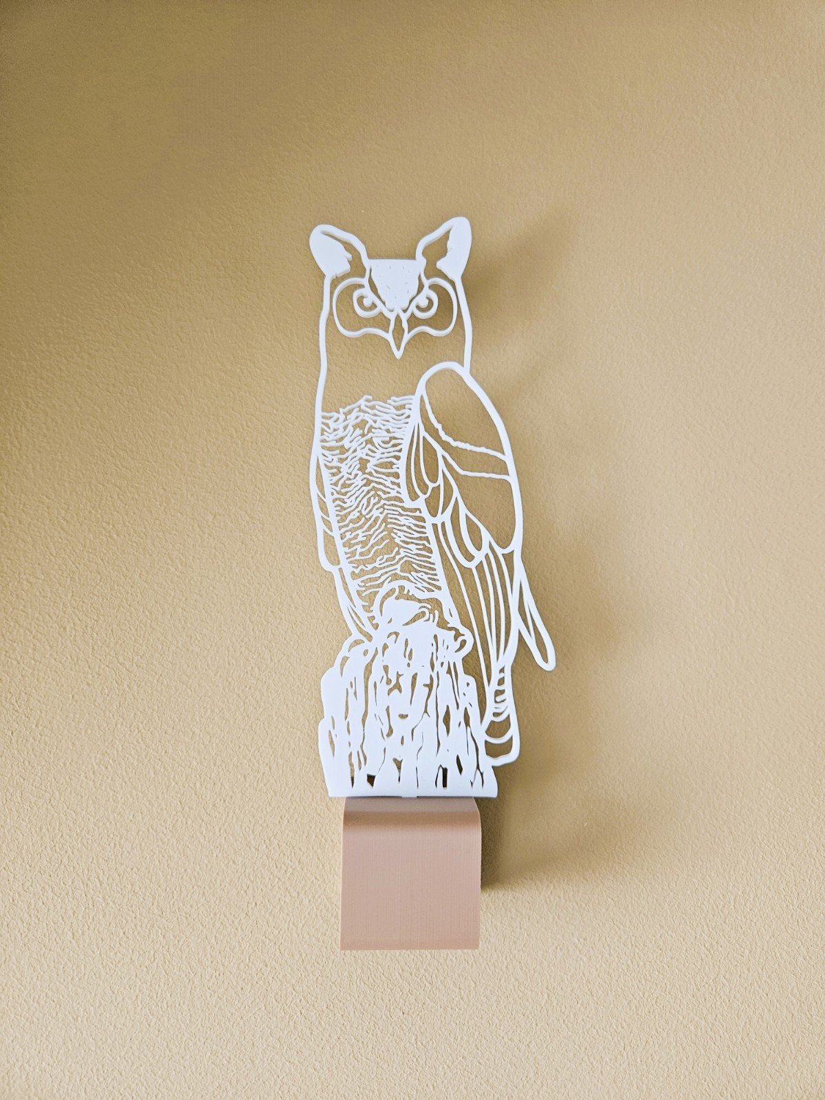 Wanddecoratie uil wit met ophangsysteem - 98202 Wanddecoratie uil wit met ophangsysteem