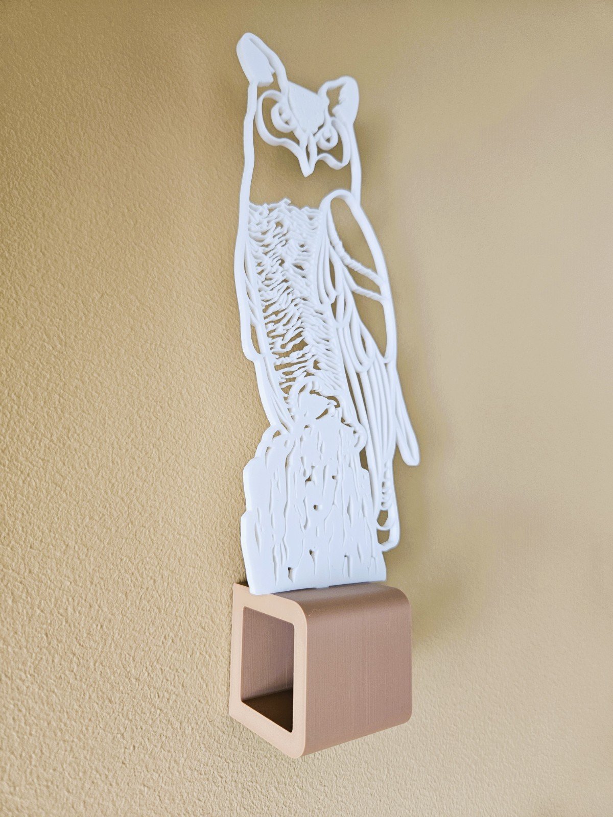 Wanddecoratie uil wit met ophangsysteem - 98203 Wanddecoratie uil wit met ophangsysteem