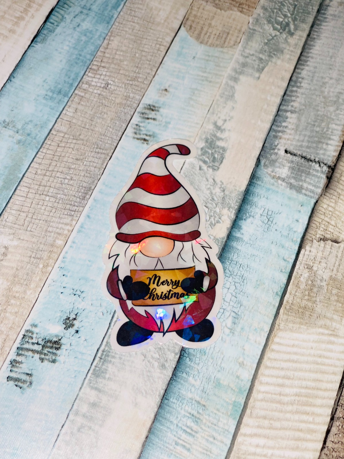 10 Cricut Kerst Stickers – Holografische Sparkle Edition