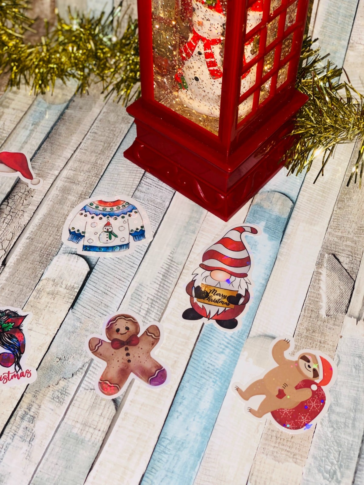 10 Cricut Kerst Stickers – Holografische Sparkle Edition