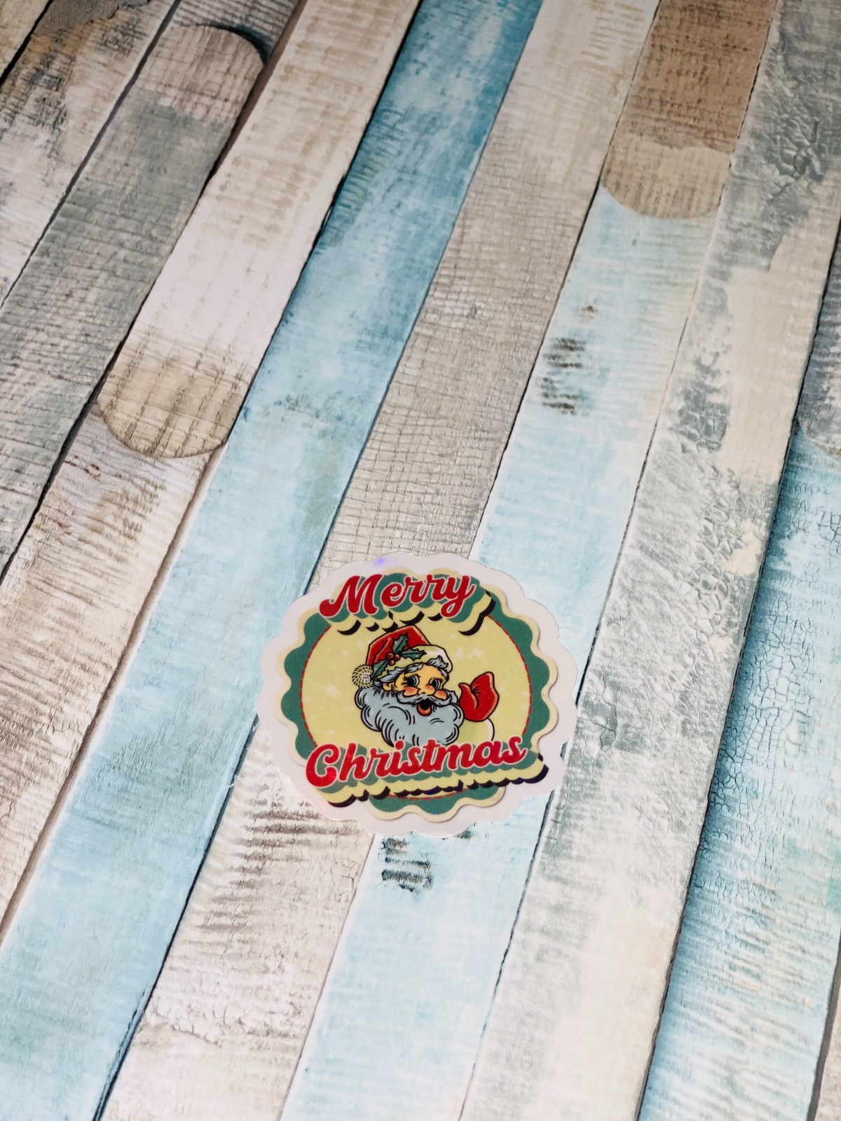 9 Kerst Sticker Set – Holografische Glans & Unieke Ontwerpen