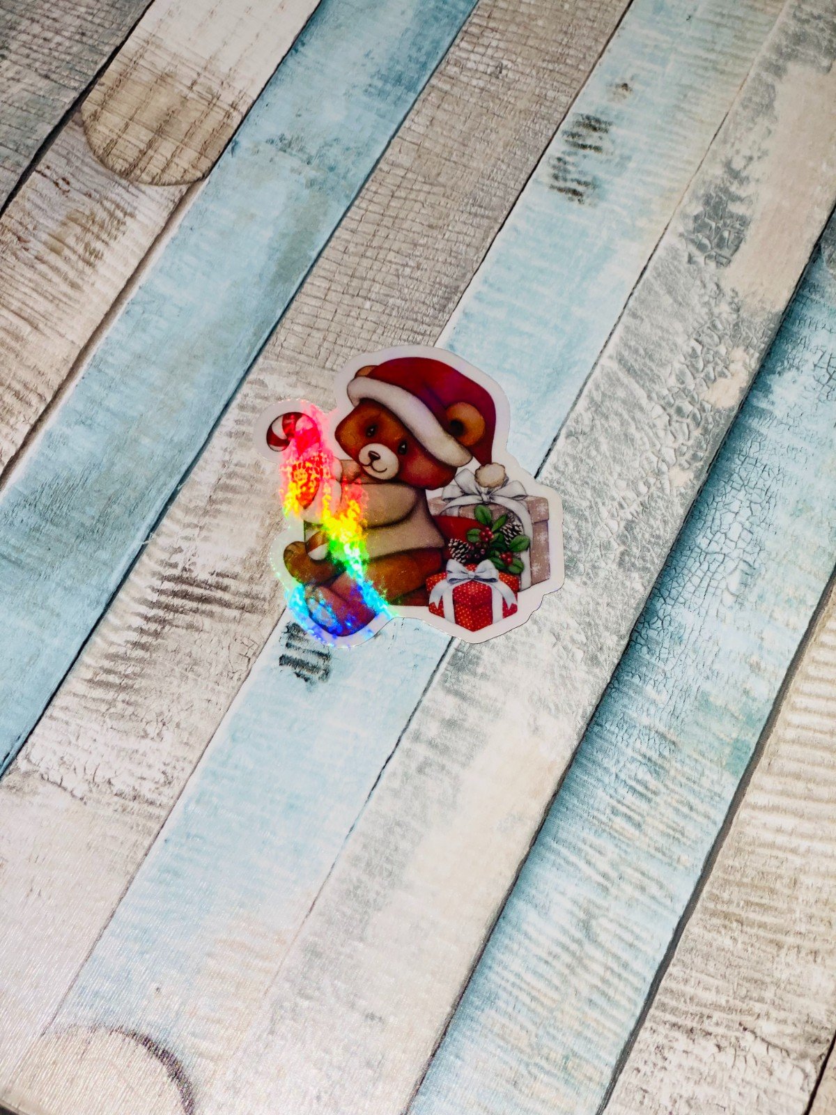 9 Kerst Sticker Set – Holografische Glans & Unieke Ontwerpen