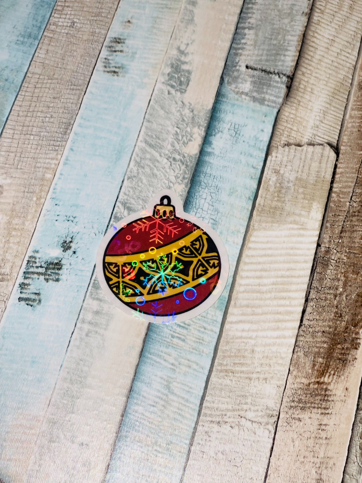 9 Kerst Sticker Set – Holografische Glans & Unieke Ontwerpen