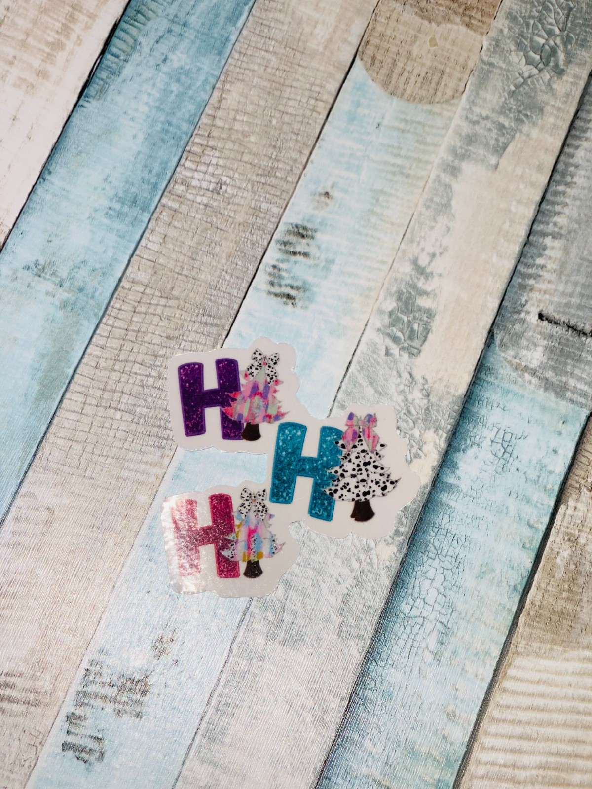 10 Holografische Kerst Stickers – Handgemaakt met Cricut