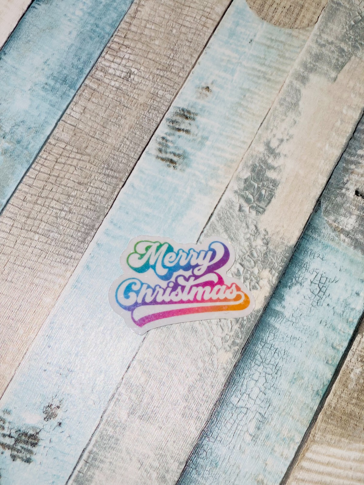 10 Holografische Kerst Stickers – Handgemaakt met Cricut