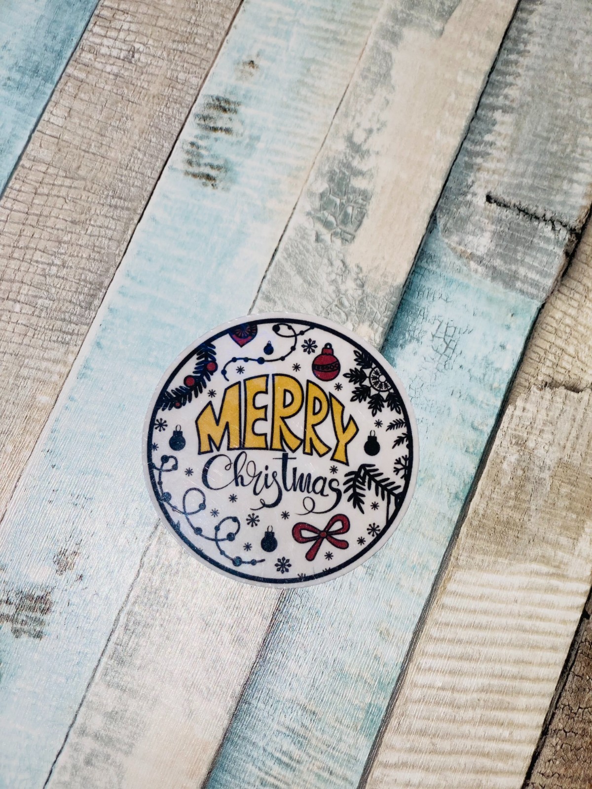 10 Holografische Kerst Stickers – Handgemaakt met Cricut