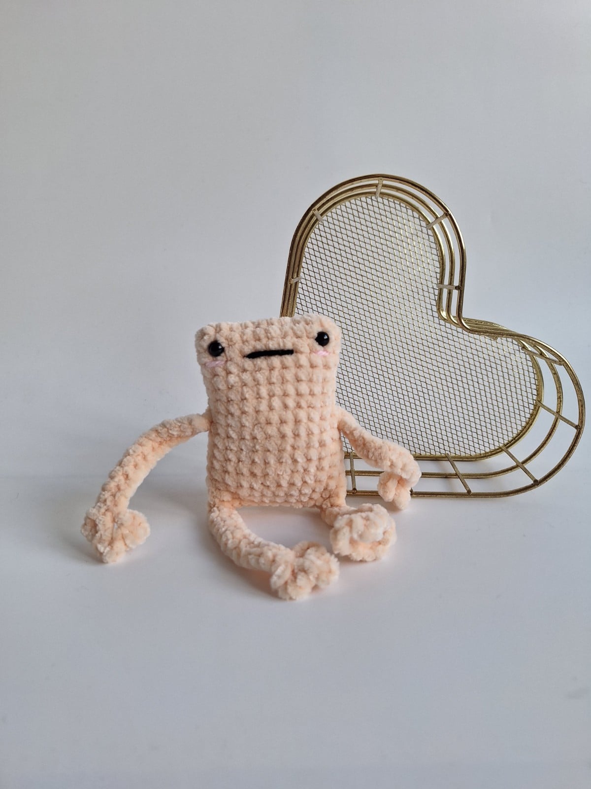 Gehaakte knuffel | Crème kikker