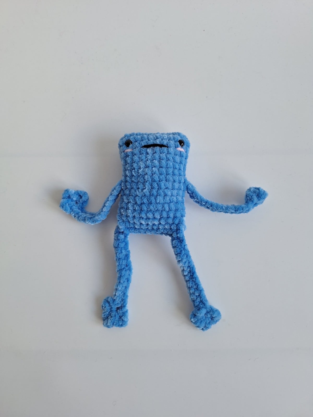 Gehaakte knuffel | Denimblauwe kikker