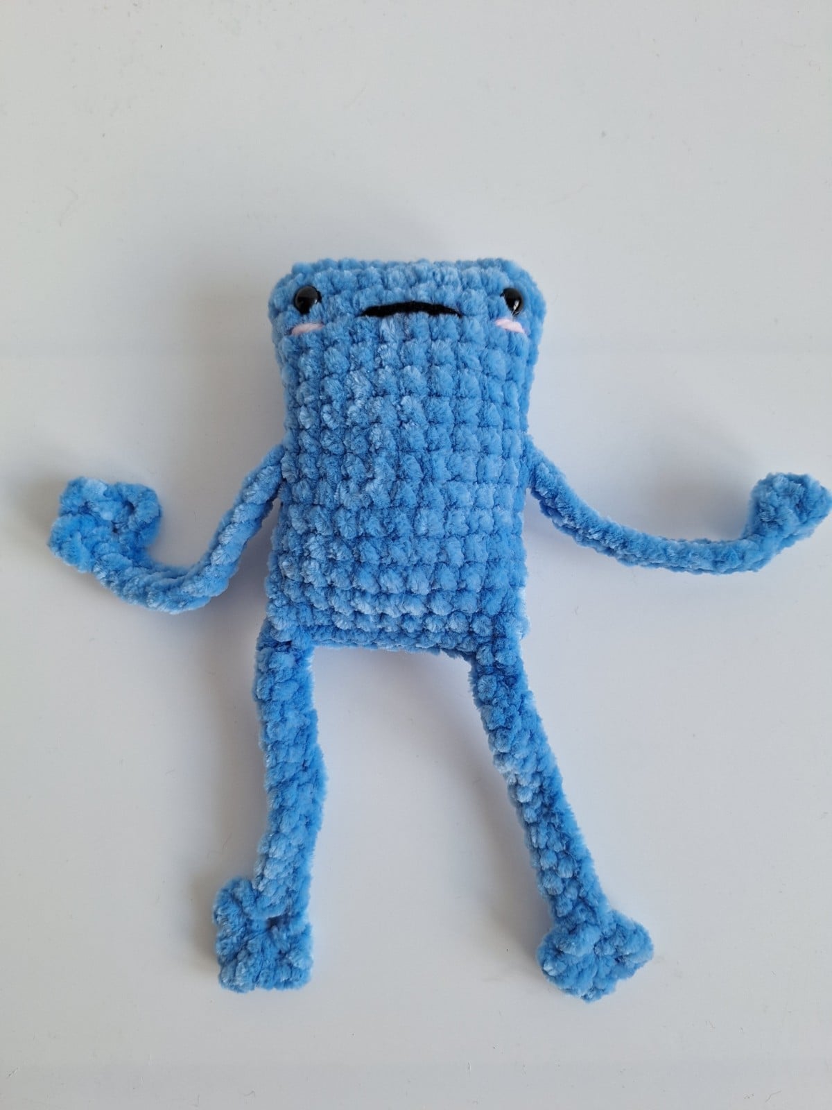 Gehaakte knuffel | Denimblauwe kikker