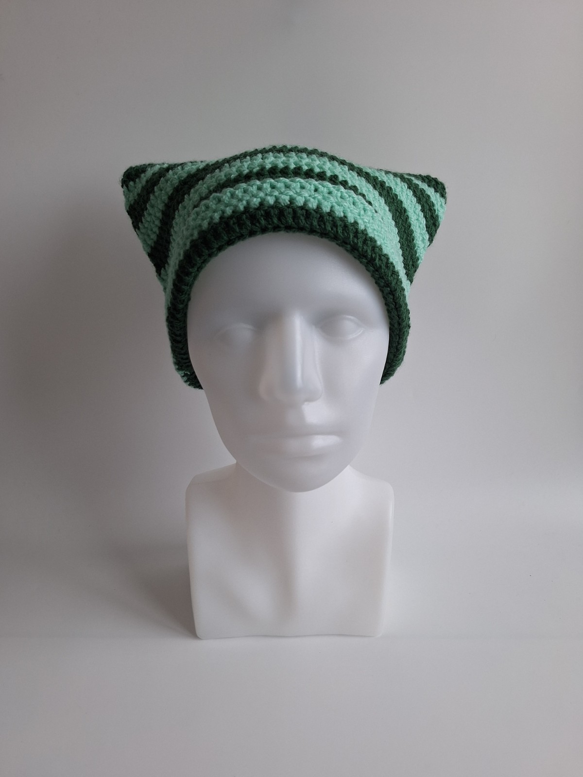 Gehaakte muts | Donkergroen en lichtgroen