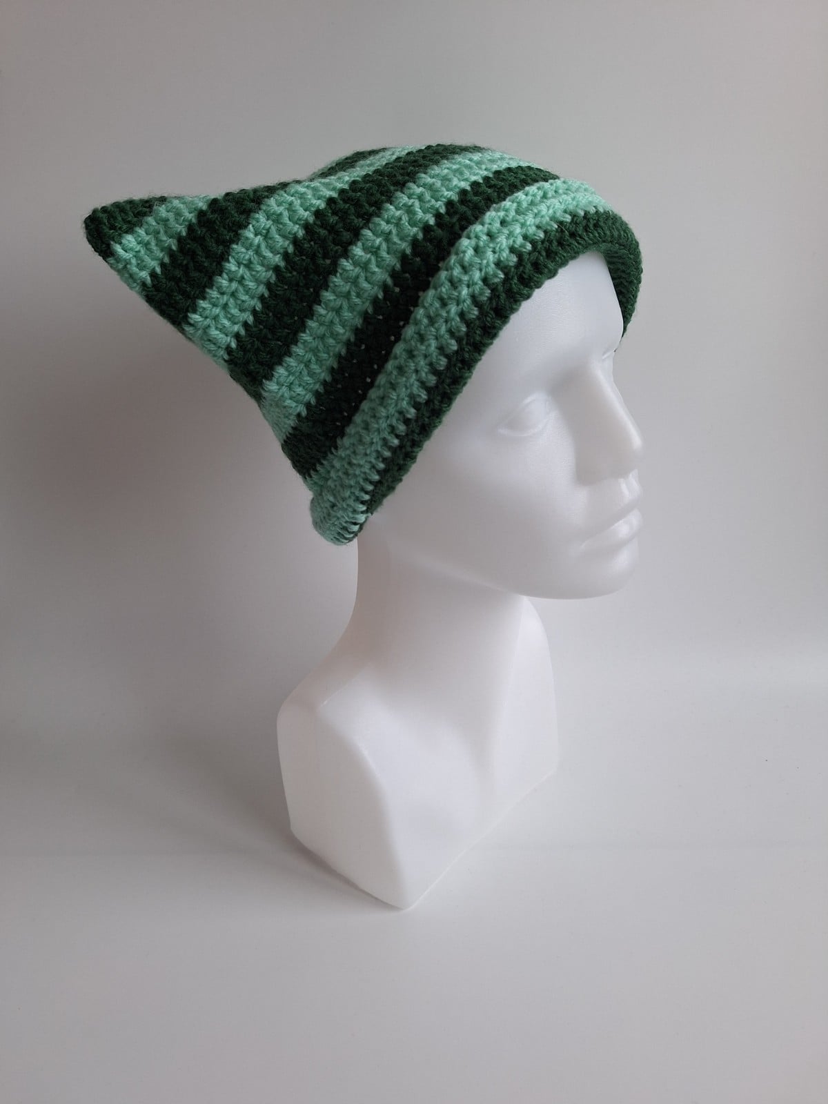 Gehaakte muts | Donkergroen en lichtgroen