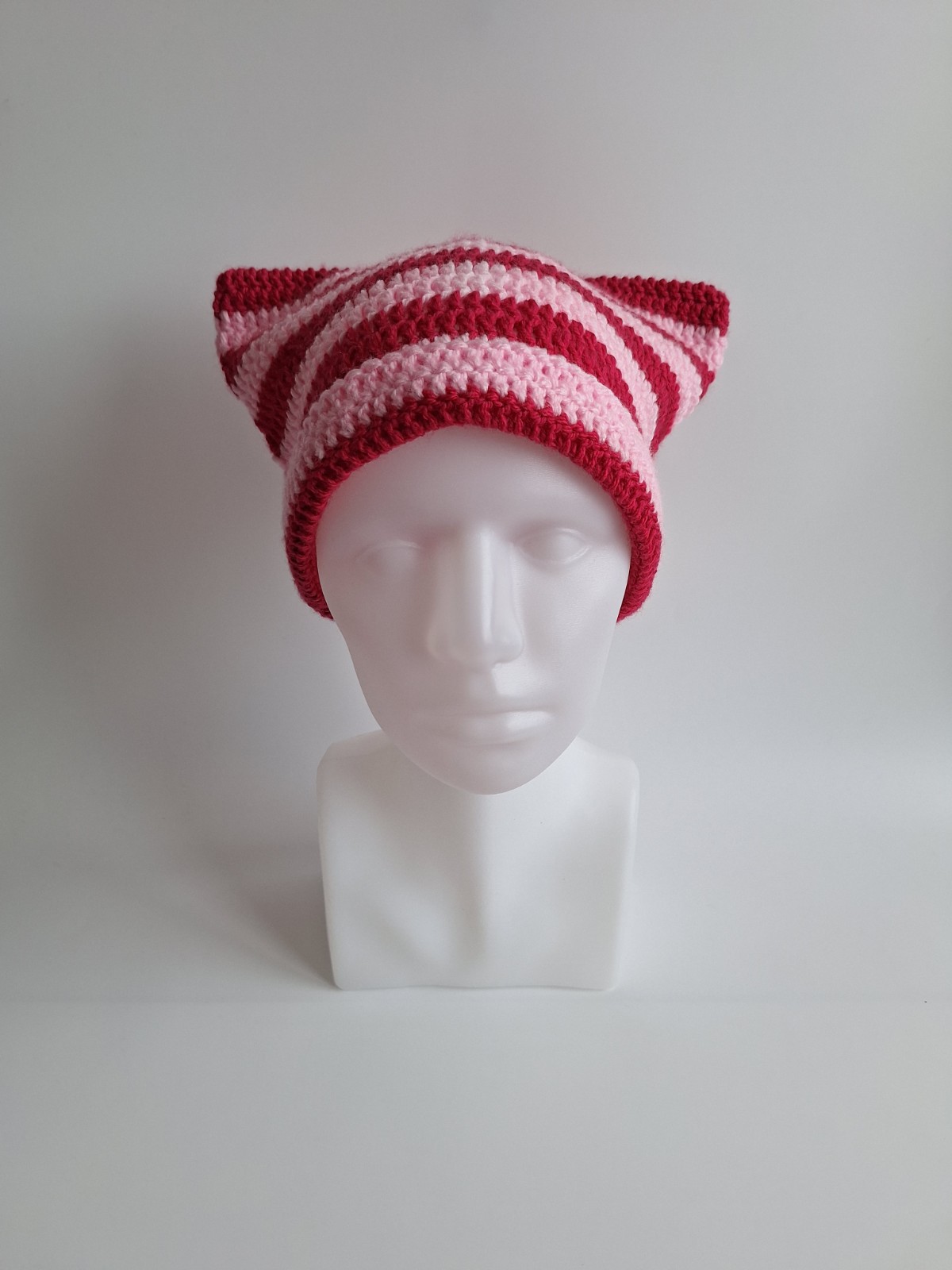 Gehaakte muts | Lichtroze en knalroze