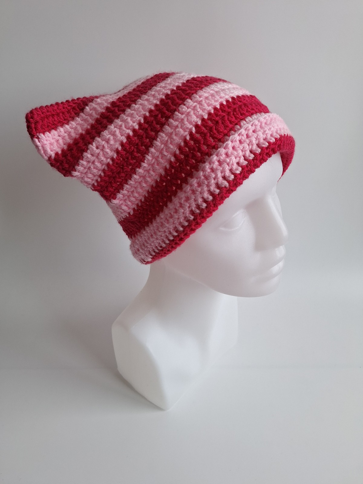 Gehaakte muts | Lichtroze en knalroze