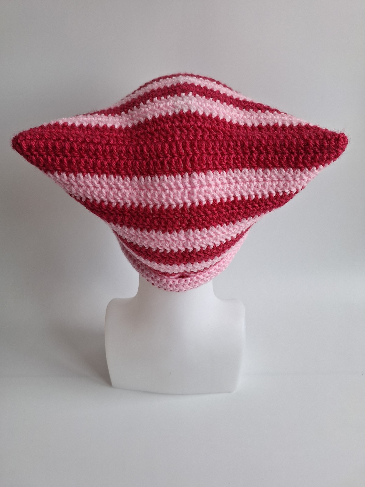 Gehaakte muts | Lichtroze en knalroze