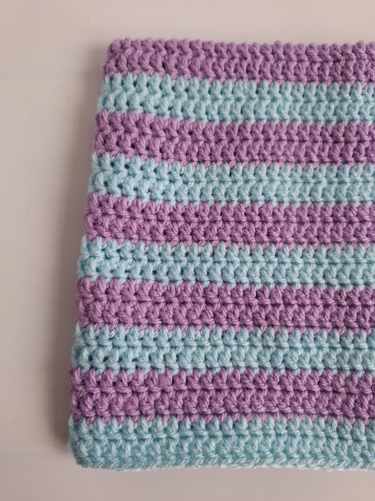 Gehaakte muts | Lila en lichtblauw