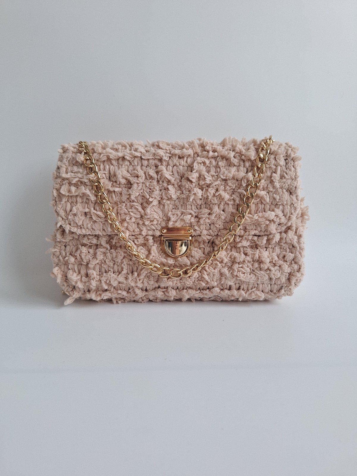 Geweven crossbody tas | Beige en goud - 105845 Geweven crossbody tas | Beige en goud