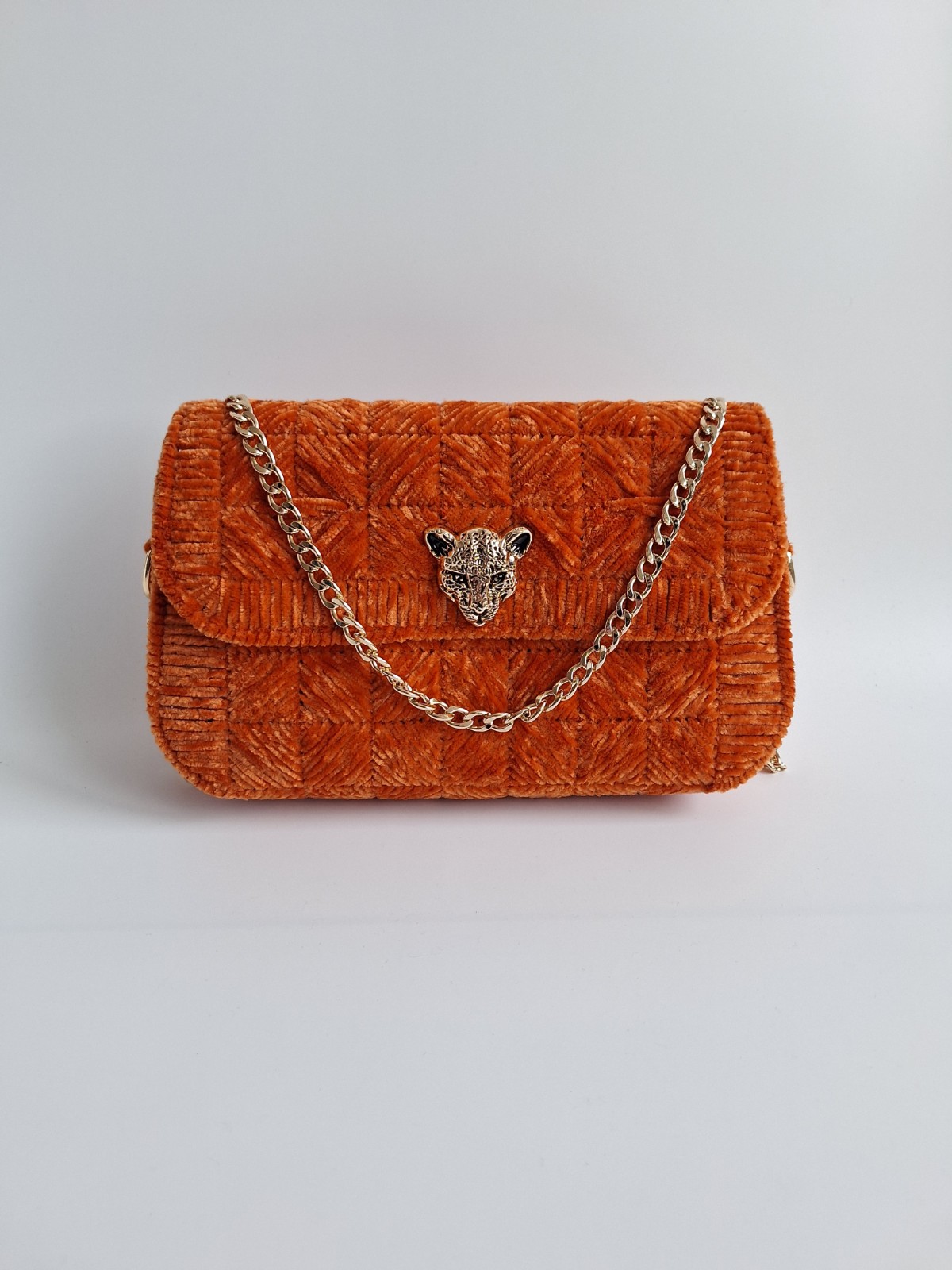 Geweven crossbody tas | Oranje en goud