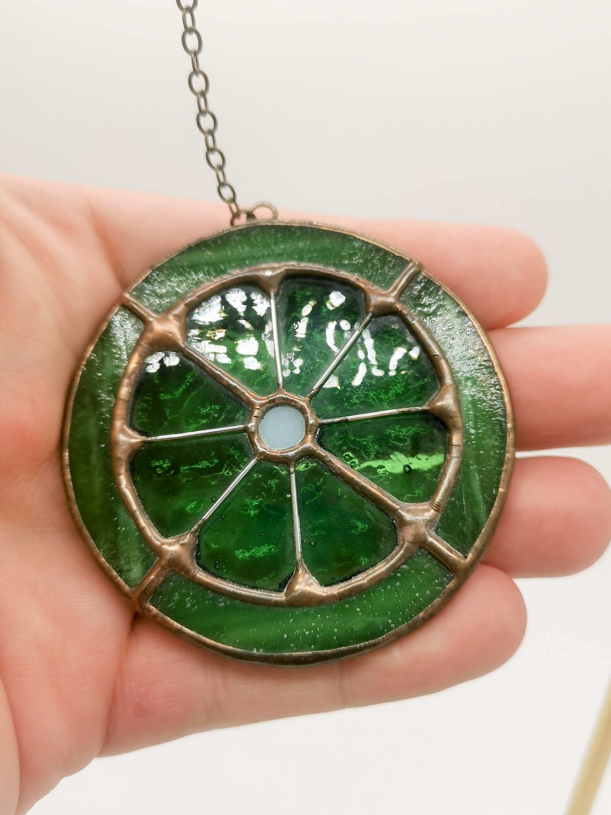 Ornament glas-in-loodraam Limoen - 101470 kerstboomversiering glazen Limoen