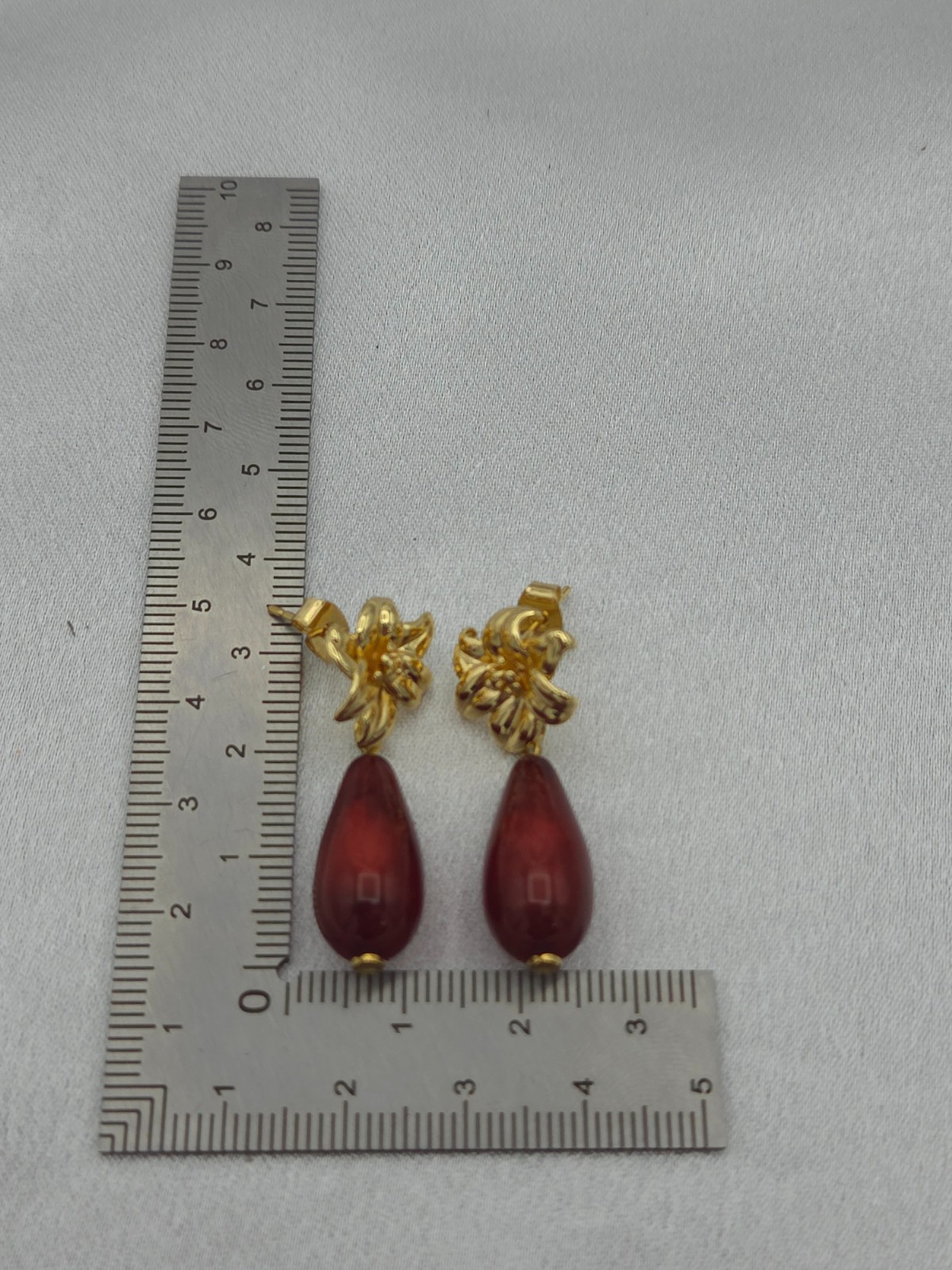 Polaris bloem oorbellen - rood