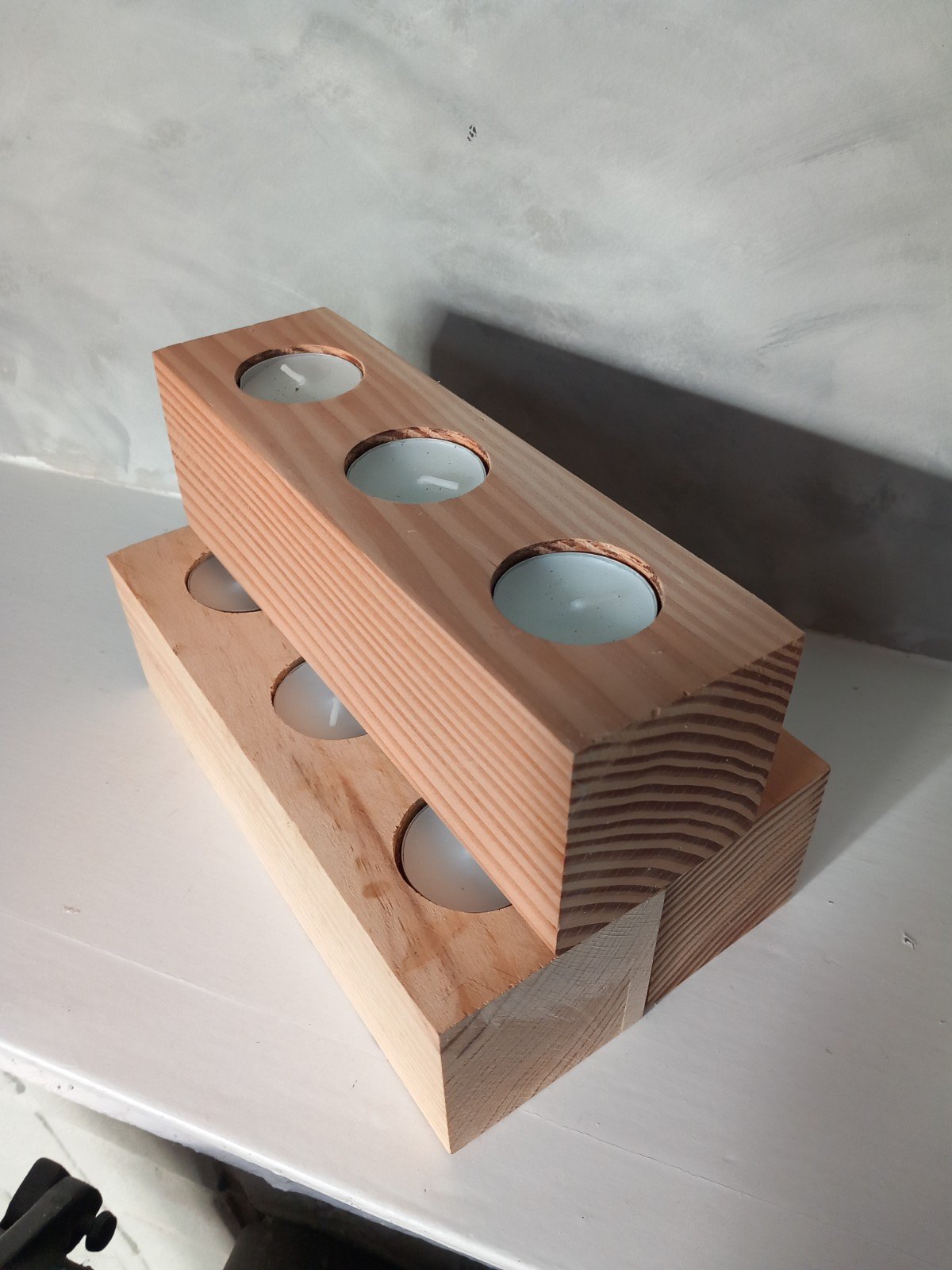 Robuuste Houten Kaarsenhouder