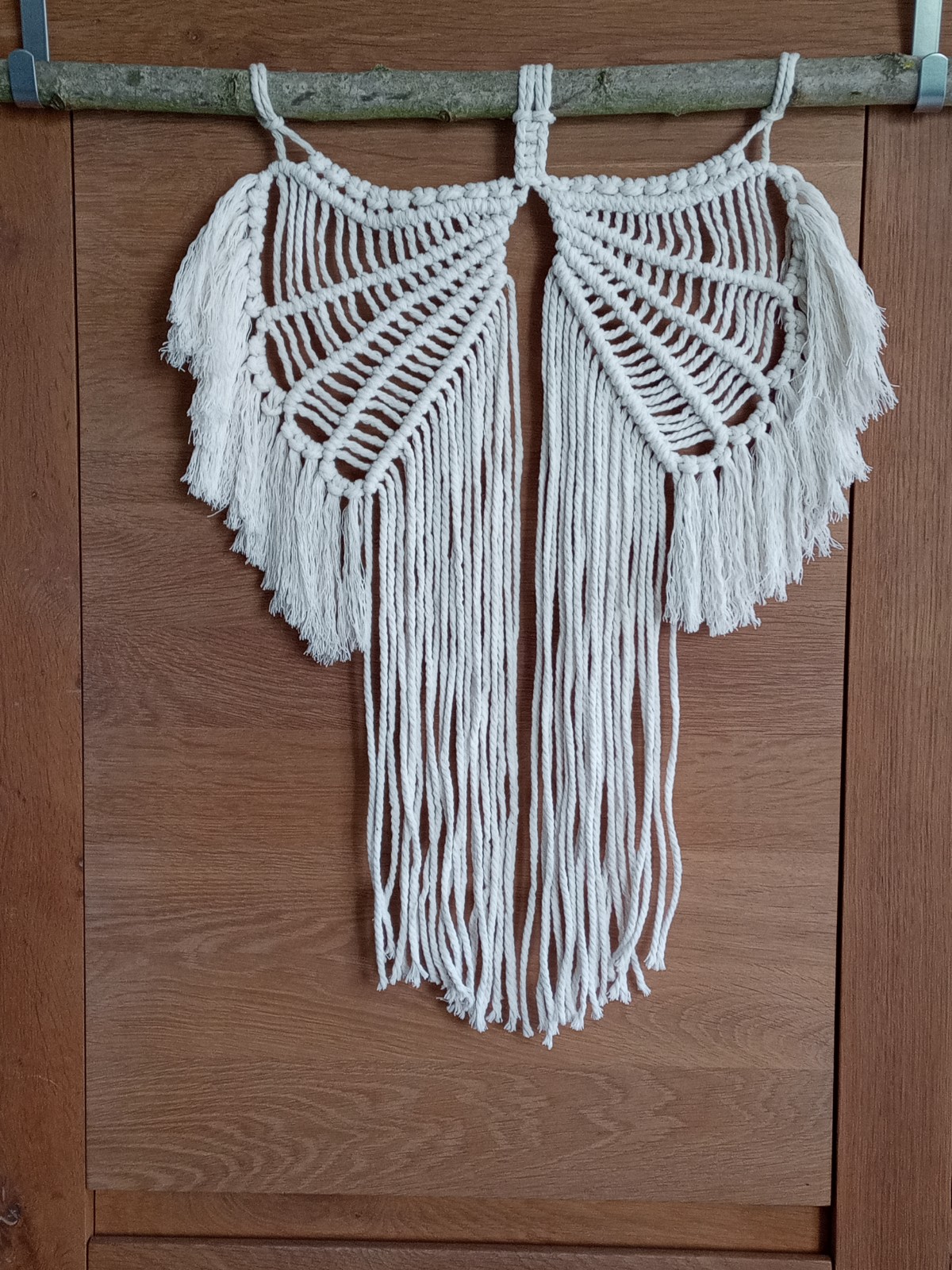 Wanddecoratie, macramé, ecru