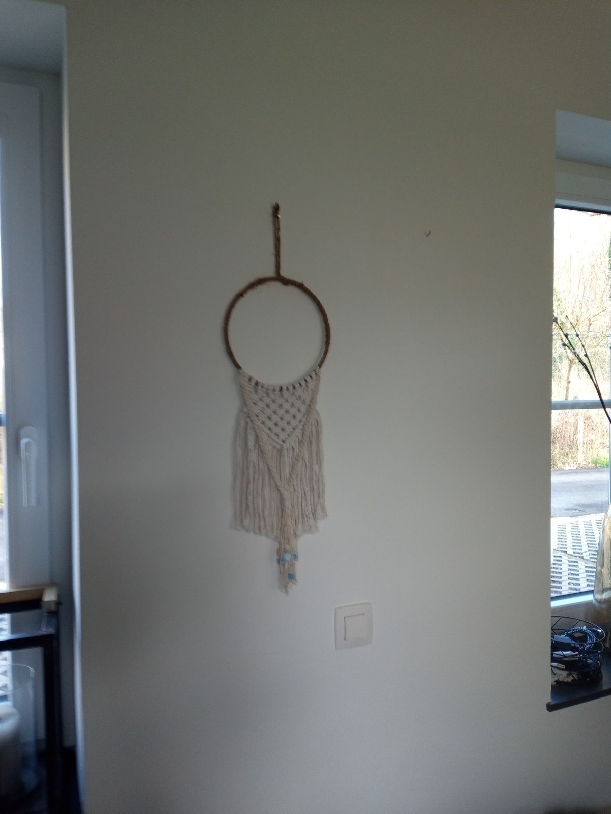 Wandjuweel, SENNA-1, macramé, ecru - 102212 Wandjuweel, wanddecoratie, macramé, ecru