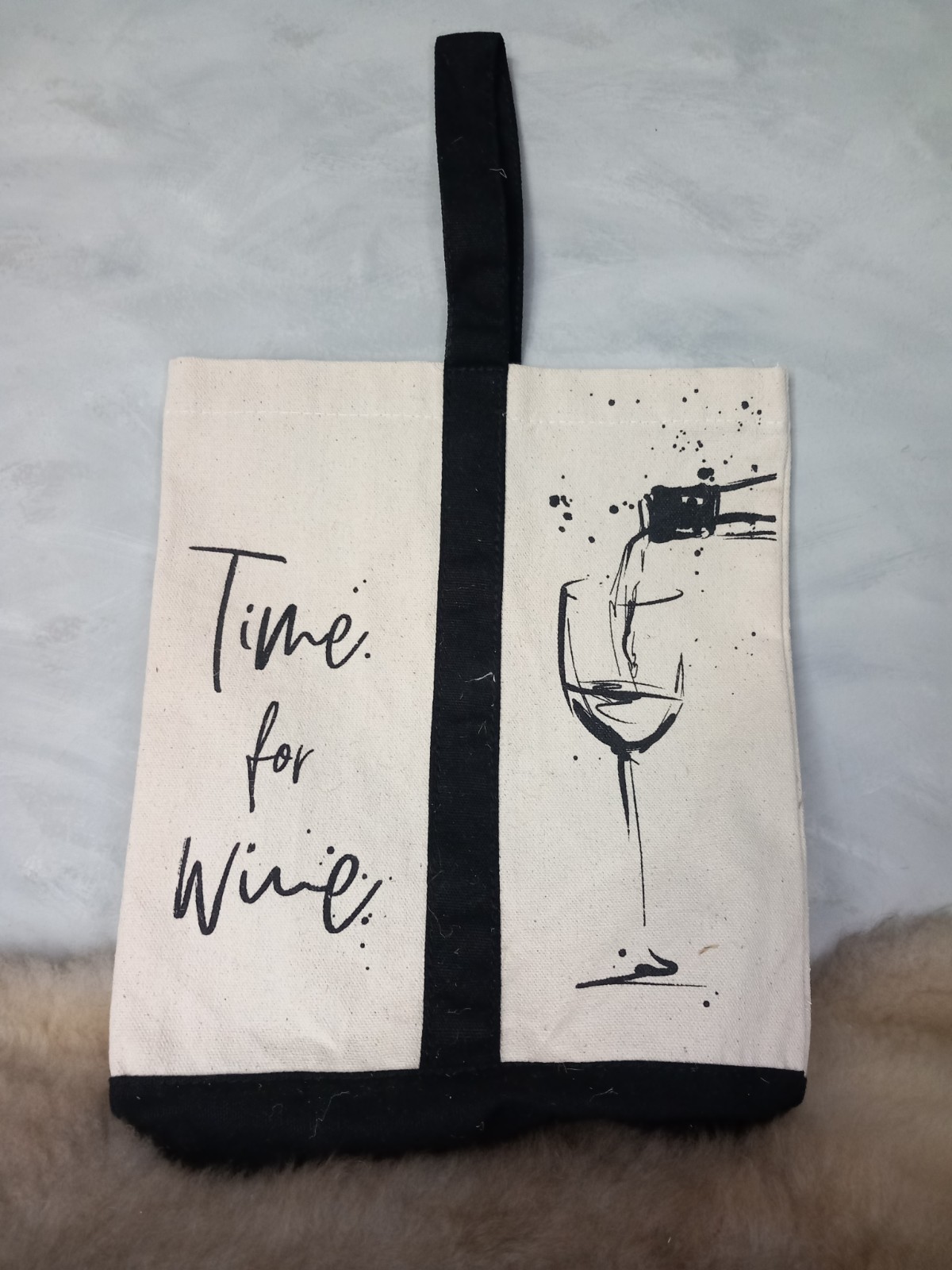 Witte katoen wijn tas voor 2 flessen wijn - 102097 Witte katoen wijn tas voor 2 flessen wijn