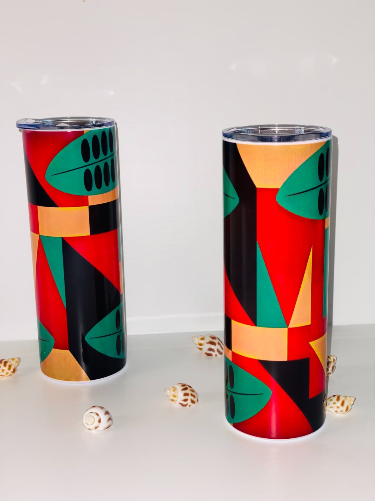 20 oz Drinkbeker met Afrikaanse Geometrische Print – Thermobeker 590 ml – Warm & Koud