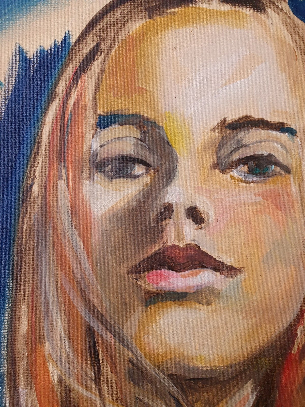 "new York"Origineel olieverf schilderij – vrouwenportretA3 Olieverf… - 107386 "new York"Origineel olieverf schilderij – vrouwenportretA3 Olieverf Schilderij – Portret van een Krachtige Vrouw | New York Boho Kunst op Canvasboard