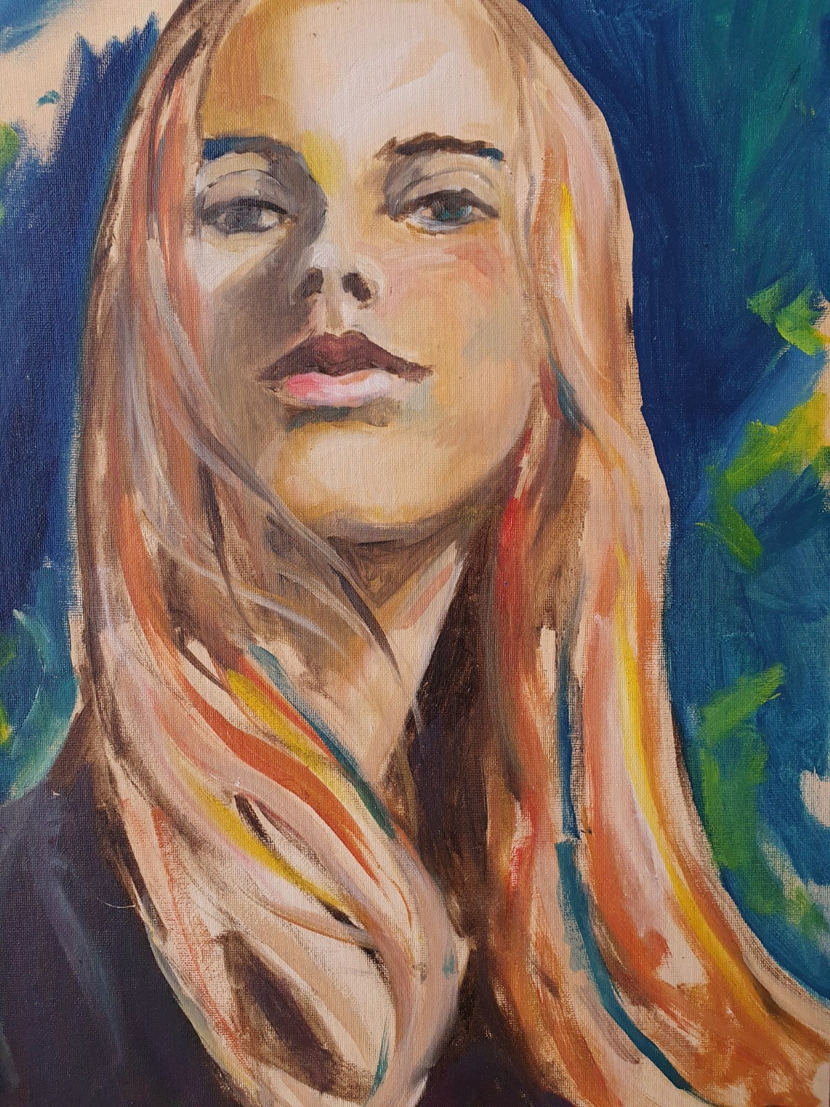 "new York"Origineel olieverf schilderij – vrouwenportretA3 Olieverf… - 107388 "new York"Origineel olieverf schilderij – vrouwenportretA3 Olieverf Schilderij – Portret van een Krachtige Vrouw | New York Boho Kunst op Canvasboard