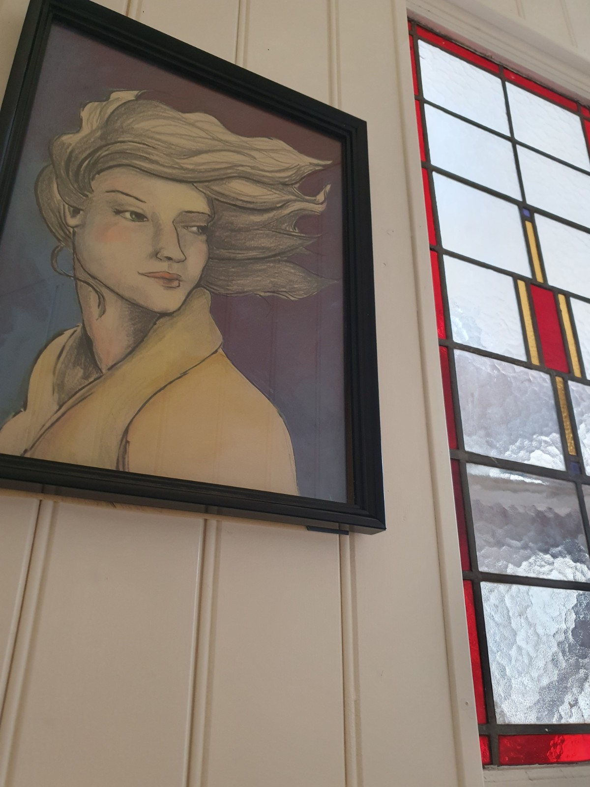 Don't look back.kunstprint van mixed media schilderij, portret van vrouw, illustratie,vrije vrouw, cadeau voor haar,bohemian,print A3