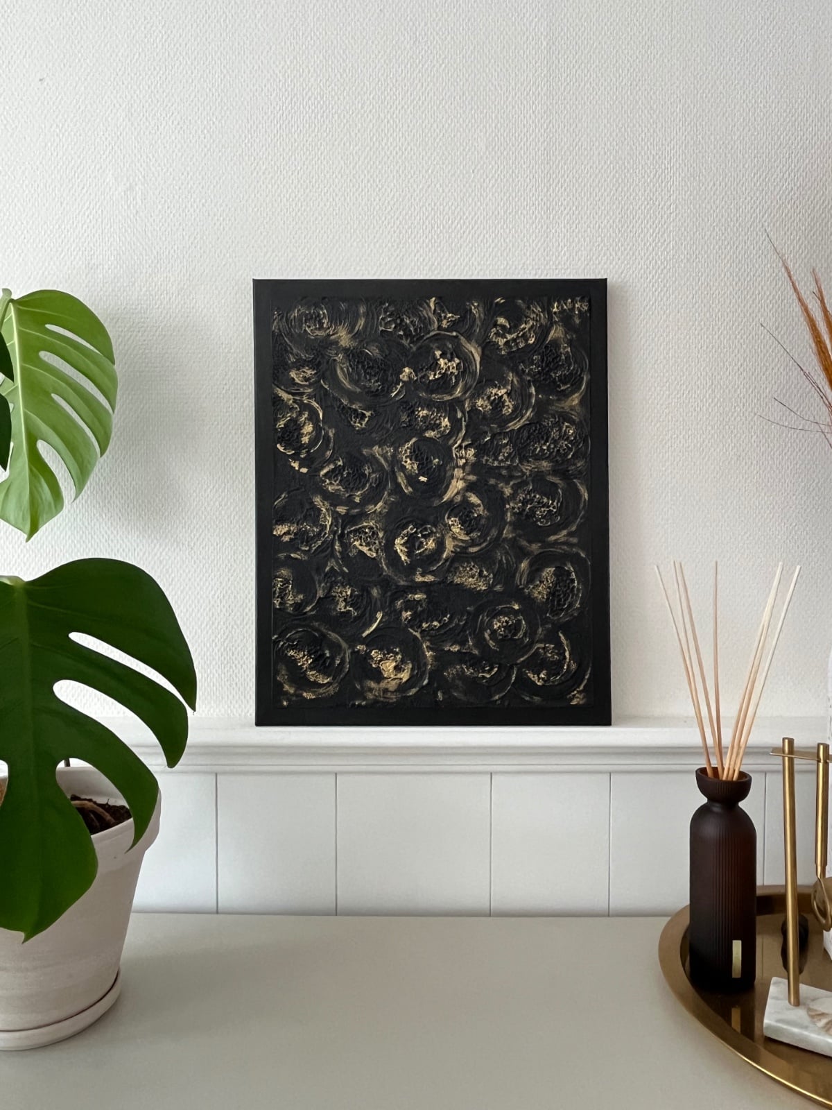 Gouden Schaduwen – Textured Art Canvas