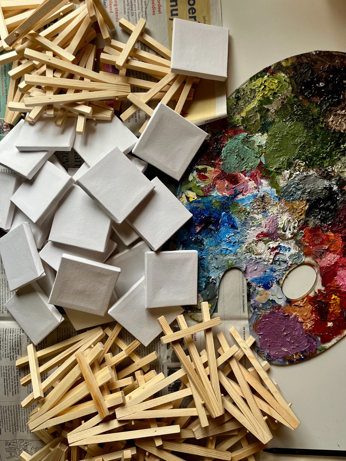 KUNSTBAL - Kerstbal aan tak - Handgeschilderd canvas voor in de kerst… - 106829 KUNSTBAL - Kerstbal aan tak - Handgeschilderd canvas voor in de kerstboom