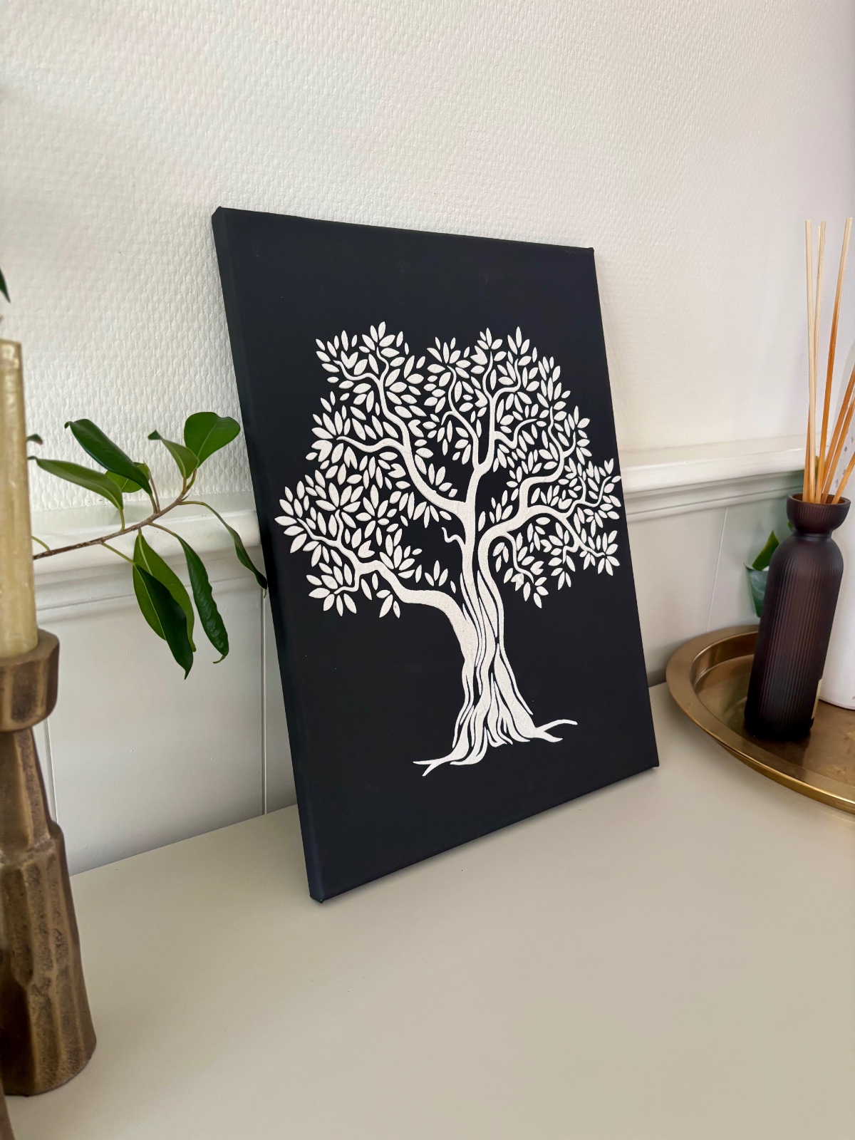 Zwart-witte boom – Textured Art