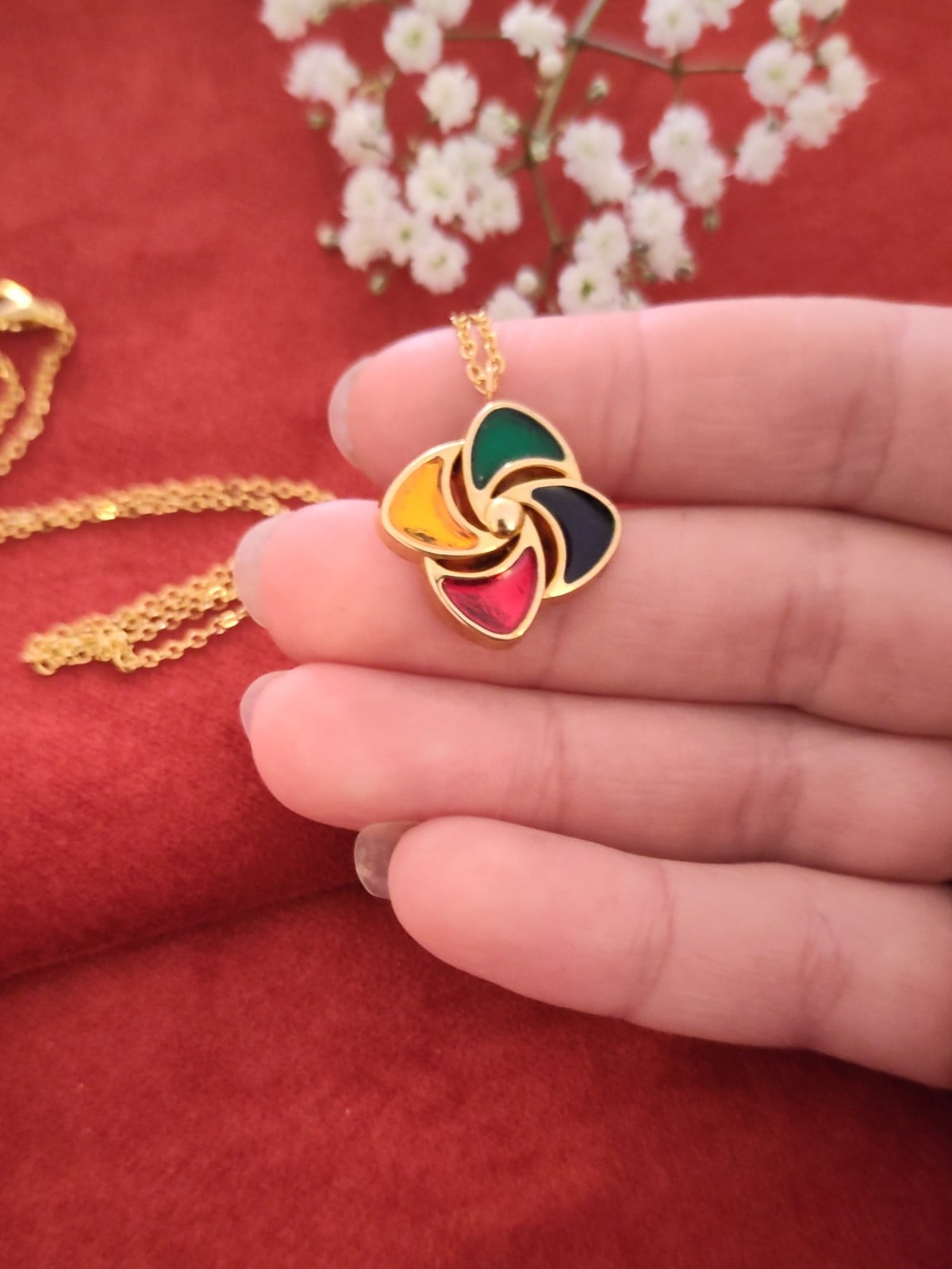 Vintage knoop kettinkje | Colourful Retro | 1970s