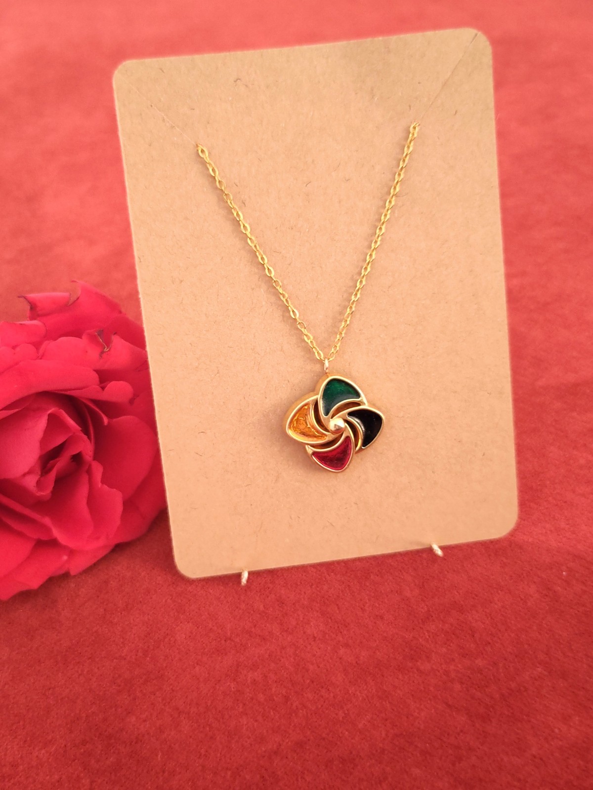 Vintage knoop kettinkje | Colourful Retro | 1970s