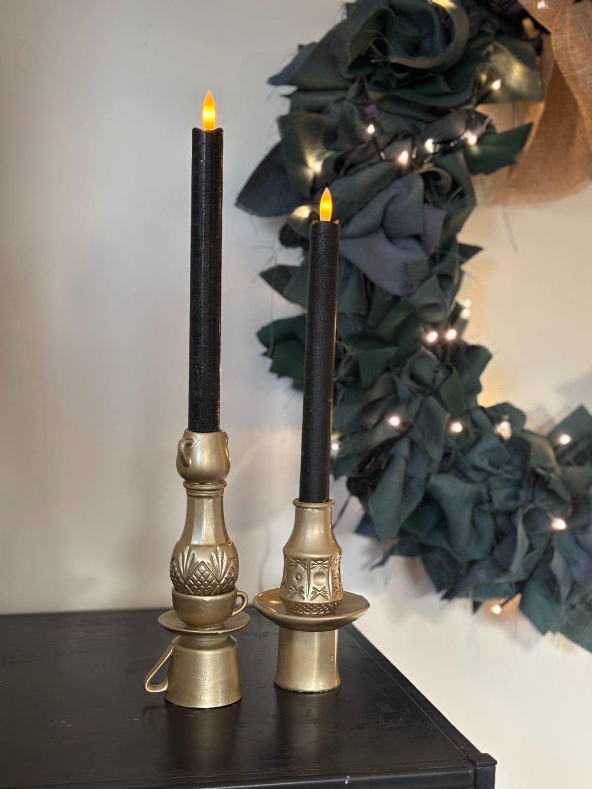 Handgemaakte gouden kandelaar - 109822 Kandelaar, handgemaakt in goudkleur