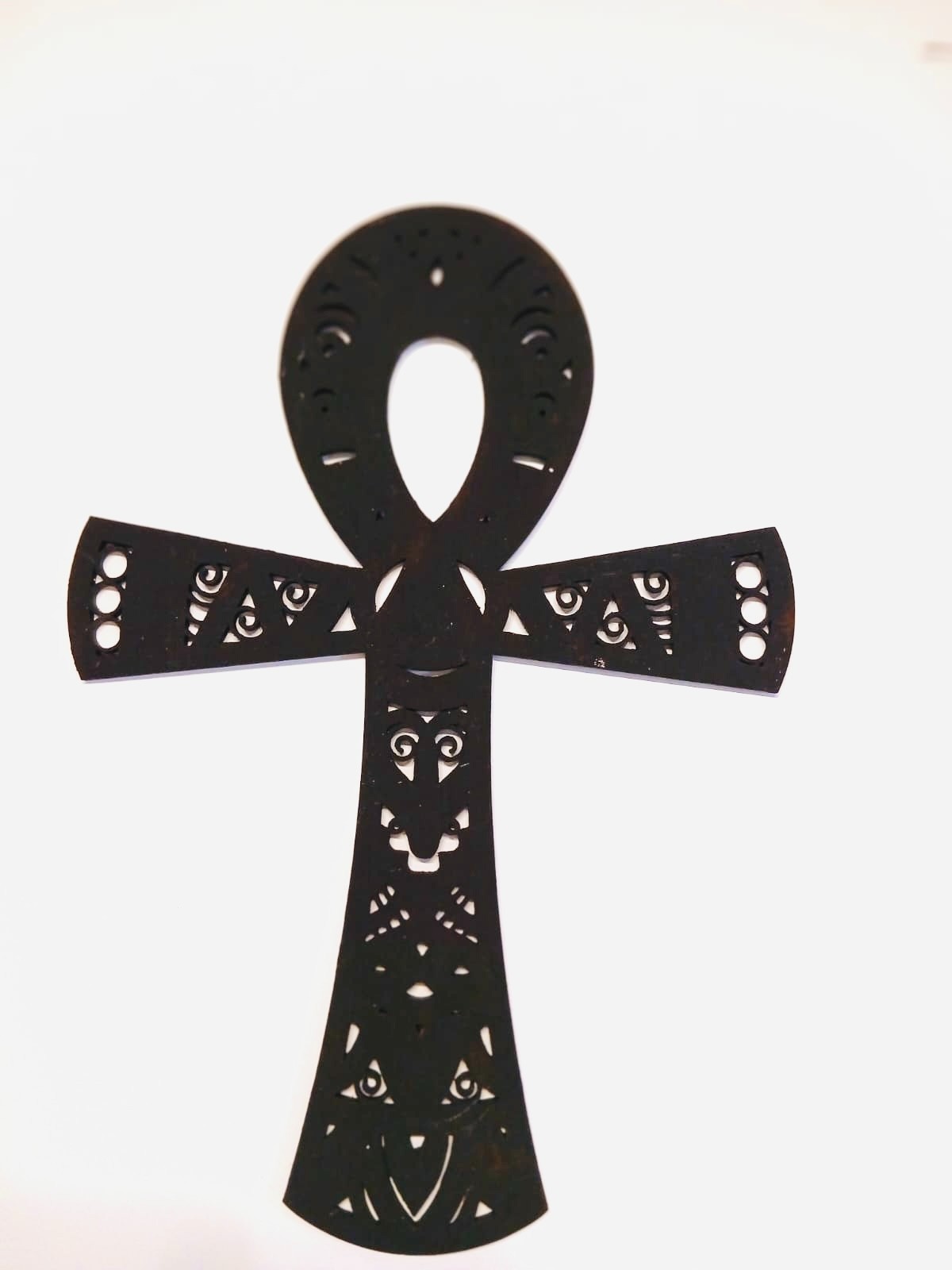 Houten Ankh Wanddecoratie – Levenssleutel Symbool – Laser Cut Des… - 109903 Houten Ankh Wanddecoratie – Levenssleutel Symbool – Laser Cut Design – 34 × 24 cm